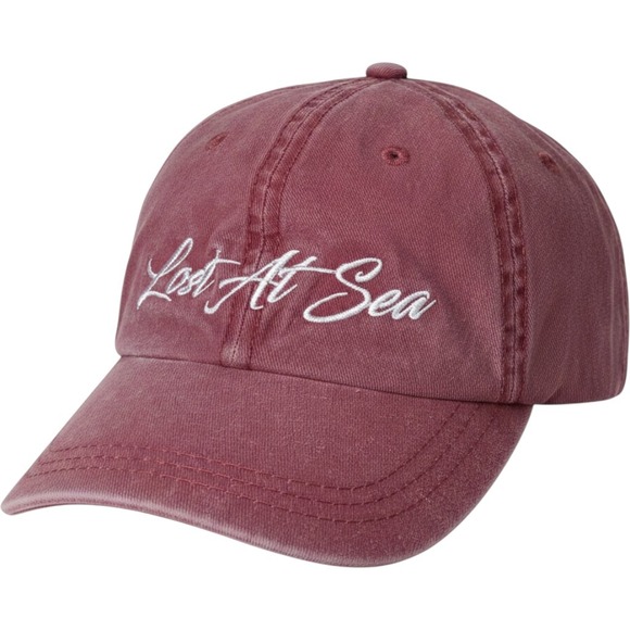 Sportsman Other - Sportsman‎ Lost At Sea Embroidered Baseball Cap Maroon Washed Cotton Dad Hat